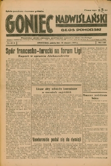 Goniec Nadwiślański: Głos Pomorski: Niezależne pismo poranne, poświęcone sprawom stanu średniego 1937.01.30 R.13 Nr24A