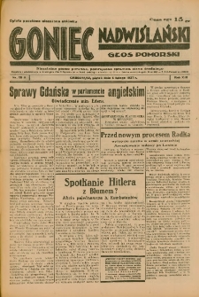 Goniec Nadwiślański: Głos Pomorski: Niezależne pismo poranne, poświęcone sprawom stanu średniego 1937.02.05 R.13 Nr28A