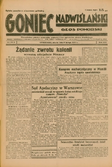 Goniec Nadwiślański: Głos Pomorski: Niezależne pismo poranne, poświęcone sprawom stanu średniego 1937.02.06 R.13 Nr29A