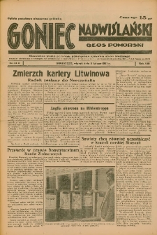 Goniec Nadwiślański: Głos Pomorski: Niezależne pismo poranne, poświęcone sprawom stanu średniego 1937.02.09 R.13 Nr31A