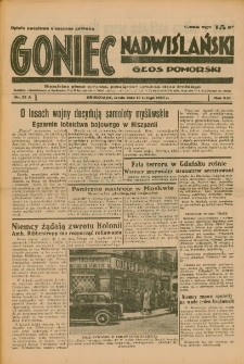 Goniec Nadwiślański: Głos Pomorski: Niezależne pismo poranne, poświęcone sprawom stanu średniego 1937.02.10 R.13 Nr32A