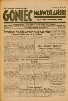 Goniec Nadwiślański: Głos Pomorski: Niezależne pismo poranne, poświęcone sprawom stanu średniego 1937.02.13 R.13 Nr35A