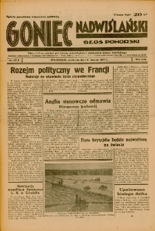 Goniec Nadwiślański: Głos Pomorski: Niezależne pismo poranne, poświęcone sprawom stanu średniego 1937.02.21 R.13 Nr42A