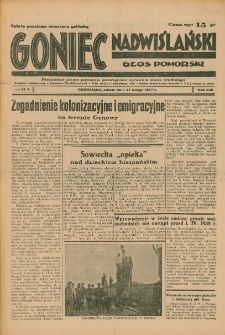 Goniec Nadwiślański: Głos Pomorski: Niezależne pismo poranne, poświęcone sprawom stanu średniego 1937.02.27 R.13 Nr47A