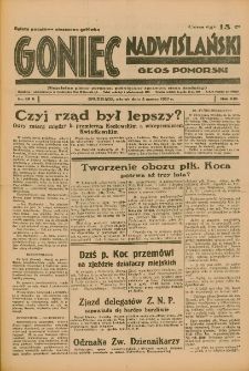 Goniec Nadwiślański: Głos Pomorski: Niezależne pismo poranne, poświęcone sprawom stanu średniego 1937.03.02 R.13 Nr49A