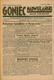 Goniec Nadwiślański: Głos Pomorski: Niezależne pismo poranne, poświęcone sprawom stanu średniego 1937.03.03 R.13 Nr50A