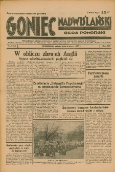 Goniec Nadwiślański: Głos Pomorski: Niezależne pismo poranne, poświęcone sprawom stanu średniego 1937.03.06 R.13 Nr53A