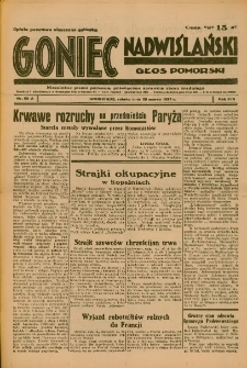 Goniec Nadwiślański: Głos Pomorski: Niezależne pismo poranne, poświęcone sprawom stanu średniego 1937.03.20 R.13 Nr65A