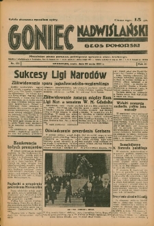Goniec Nadwiślański: Głos Pomorski: Niezależne pismo poranne, poświęcone sprawom stanu średniego 1935.05.29 R.11 Nr124