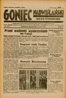 Goniec Nadwiślański: Głos Pomorski: Niezależne pismo poranne, poświęcone sprawom stanu średniego 1935.06.02 R.11 Nr127