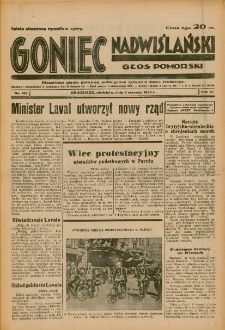 Goniec Nadwiślański: Głos Pomorski: Niezależne pismo poranne, poświęcone sprawom stanu średniego 1935.06.09 R.11 Nr133