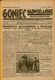 Goniec Nadwiślański: Głos Pomorski: Niezależne pismo poranne, poświęcone sprawom stanu średniego 1935.06.15 R.11 Nr137