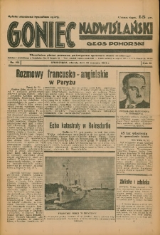 Goniec Nadwiślański: Głos Pomorski: Niezależne pismo poranne, poświęcone sprawom stanu średniego 1935.06.25 R.11 Nr144