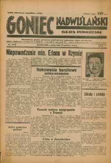 Goniec Nadwiślański: Głos Pomorski: Niezależne pismo poranne, poświęcone sprawom stanu średniego 1935.06.29 R.11 Nr148