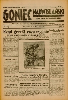 Goniec Nadwiślański: Głos Pomorski: Niezależne pismo poranne, poświęcone sprawom stanu średniego 1935.07.09 R.11 Nr155