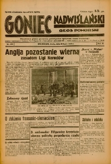 Goniec Nadwiślański: Głos Pomorski: Niezależne pismo poranne, poświęcone sprawom stanu średniego 1935.07.10 R.11 Nr156