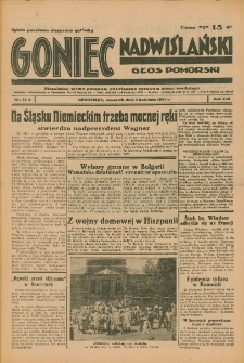 Goniec Nadwiślański: Głos Pomorski: Niezależne pismo poranne, poświęcone sprawom stanu średniego 1937.04.01 R.13 Nr74A