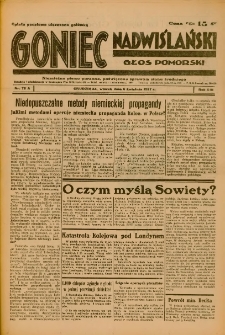 Goniec Nadwiślański: Głos Pomorski: Niezależne pismo poranne, poświęcone sprawom stanu średniego 1937.04.06 R.13 Nr78A