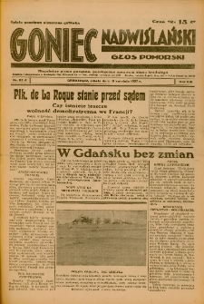 Goniec Nadwiślański: Głos Pomorski: Niezależne pismo poranne, poświęcone sprawom stanu średniego 1937.04.10 R.13 Nr82A