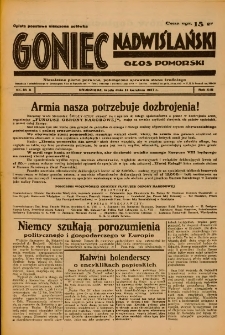 Goniec Nadwiślański: Głos Pomorski: Niezależne pismo poranne, poświęcone sprawom stanu średniego 1937.04.14 R.13 Nr85A