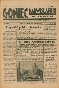 Goniec Nadwiślański: Głos Pomorski: Niezależne pismo poranne, poświęcone sprawom stanu średniego 1937.04.17 R.13 Nr88A