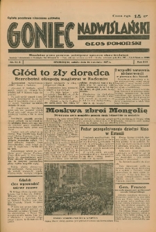 Goniec Nadwiślański: Głos Pomorski: Niezależne pismo poranne, poświęcone sprawom stanu średniego 1937.04.24 R.13 Nr94A