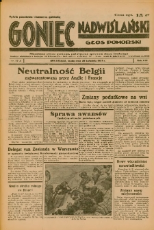 Goniec Nadwiślański: Głos Pomorski: Niezależne pismo poranne, poświęcone sprawom stanu średniego 1937.04.28 R.13 Nr97A