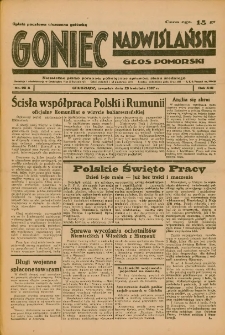 Goniec Nadwiślański: Głos Pomorski: Niezależne pismo poranne, poświęcone sprawom stanu średniego 1937.04.29 R.13 Nr98A