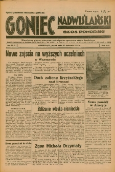 Goniec Nadwiślański: Głos Pomorski: Niezależne pismo poranne, poświęcone sprawom stanu średniego 1937.04.30 R.13 Nr99A