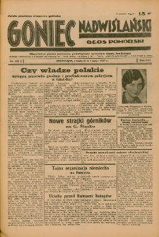 Goniec Nadwiślański: Głos Pomorski: Niezależne pismo poranne, poświęcone sprawom stanu średniego 1937.05.01 R.13 Nr100A