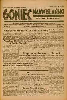 Goniec Nadwiślański: Głos Pomorski: Niezależne pismo poranne, poświęcone sprawom stanu średniego 1937.04.08 R.13 Nr104A