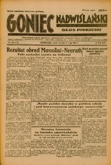 Goniec Nadwiślański: Głos Pomorski: Niezależne pismo poranne, poświęcone sprawom stanu średniego 1937.05.09 R.13 Nr105A