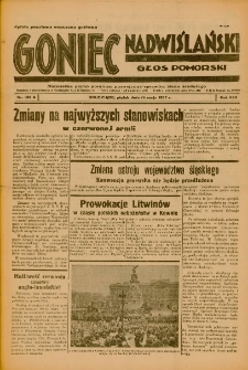 Goniec Nadwiślański: Głos Pomorski: Niezależne pismo poranne, poświęcone sprawom stanu średniego 1937.05.14 R.13 Nr109A