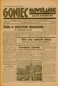 Goniec Nadwiślański: Głos Pomorski: Niezależne pismo poranne, poświęcone sprawom stanu średniego 1937.05.14 R.13 Nr109A