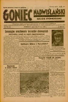 Goniec Nadwiślański: Głos Pomorski: Niezależne pismo poranne, poświęcone sprawom stanu średniego 1937.05.15 R.13 Nr110A