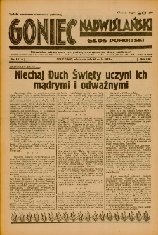 Goniec Nadwiślański: Głos Pomorski: Niezależne pismo poranne, poświęcone sprawom stanu średniego 1937.05.16 R.13 Nr111A