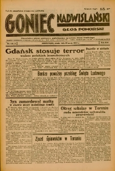 Goniec Nadwiślański: Głos Pomorski: Niezależne pismo poranne, poświęcone sprawom stanu średniego 1937.05.19 R.13 Nr112A