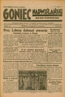 Goniec Nadwiślański: Głos Pomorski: Niezależne pismo poranne, poświęcone sprawom stanu średniego 1937.05.27 R.13 Nr119A