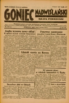 Goniec Nadwiślański: Głos Pomorski: Niezależne pismo poranne, poświęcone sprawom stanu średniego 1937.06.05 R.13 Nr126A