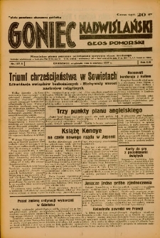 Goniec Nadwiślański: Głos Pomorski: Niezależne pismo poranne, poświęcone sprawom stanu średniego 1937.06.06 R.13 Nr127A