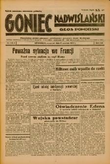 Goniec Nadwiślański: Głos Pomorski: Niezależne pismo poranne, poświęcone sprawom stanu średniego 1937.06.17 R.13 Nr136A