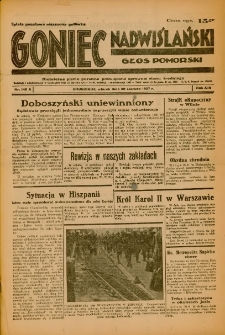 Goniec Nadwiślański: Głos Pomorski: Niezależne pismo poranne, poświęcone sprawom stanu średniego 1937.06.29 R.13 Nr146A