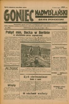 Goniec Nadwiślański: Głos Pomorski: Niezależne pismo poranne, poświęcone sprawom stanu średniego 1935.07.14 R.11 Nr160