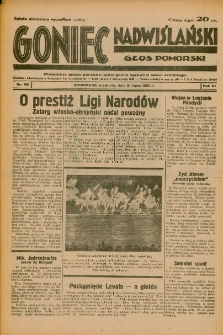 Goniec Nadwiślański: Głos Pomorski: Niezależne pismo poranne, poświęcone sprawom stanu średniego 1935.07.21 R.11 Nr166