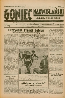 Goniec Nadwiślański: Głos Pomorski: Niezależne pismo poranne, poświęcone sprawom stanu średniego 1935.07.24 R.11 Nr168