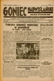 Goniec Nadwiślański: Głos Pomorski: Niezależne pismo poranne, poświęcone sprawom stanu średniego 1935.07.31 R.11 Nr174