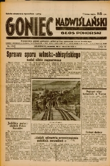Goniec Nadwiślański: Głos Pomorski: Niezależne pismo poranne, poświęcone sprawom stanu średniego 1935.08.01 R.11 Nr175