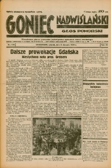 Goniec Nadwiślański: Głos Pomorski: Niezależne pismo poranne, poświęcone sprawom stanu średniego 1935.08.06 R.11 Nr179