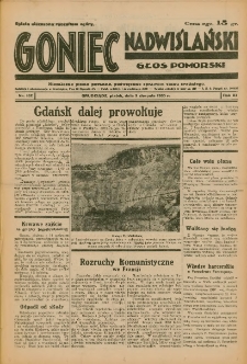 Goniec Nadwiślański: Głos Pomorski: Niezależne pismo poranne, poświęcone sprawom stanu średniego 1935.08.09 R.11 Nr182