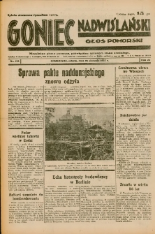 Goniec Nadwiślański: Głos Pomorski: Niezależne pismo poranne, poświęcone sprawom stanu średniego 1935.08.24 R.11 Nr194